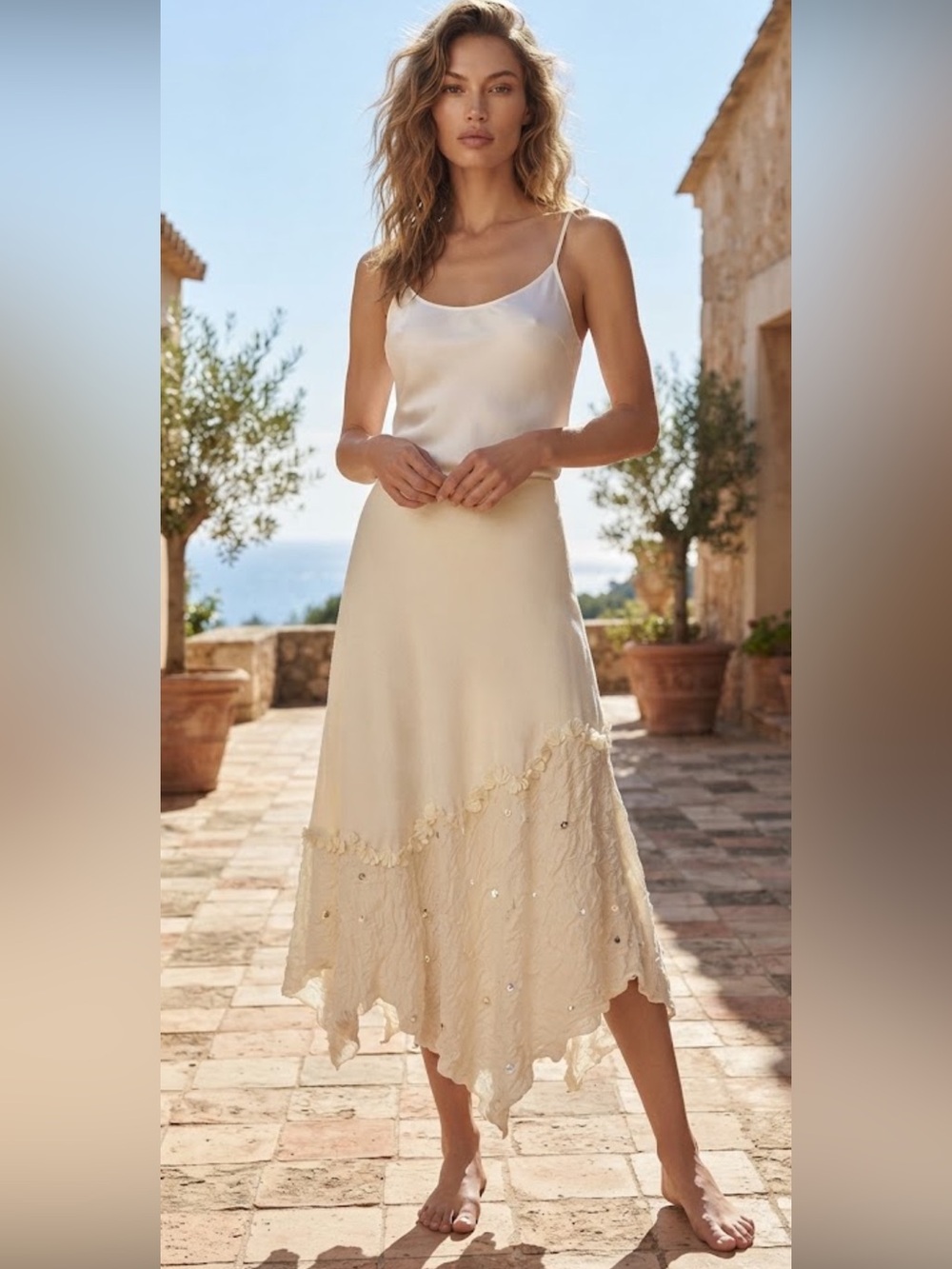 Vintage Cache 70’s boho maxi textured skirt
